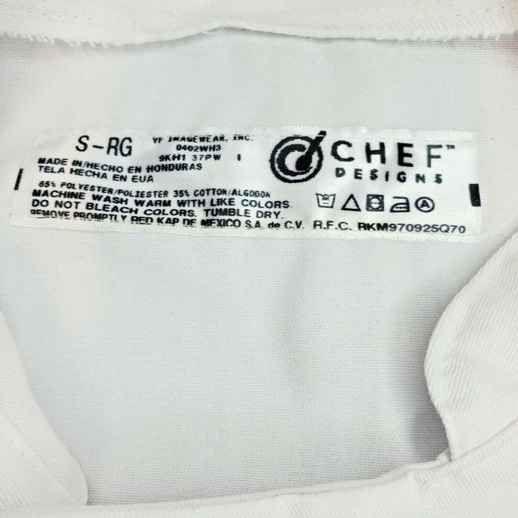 Puritan Cape Cod Size S RG White Chef Design Button Up Chef Coat - Picture 7 of 7